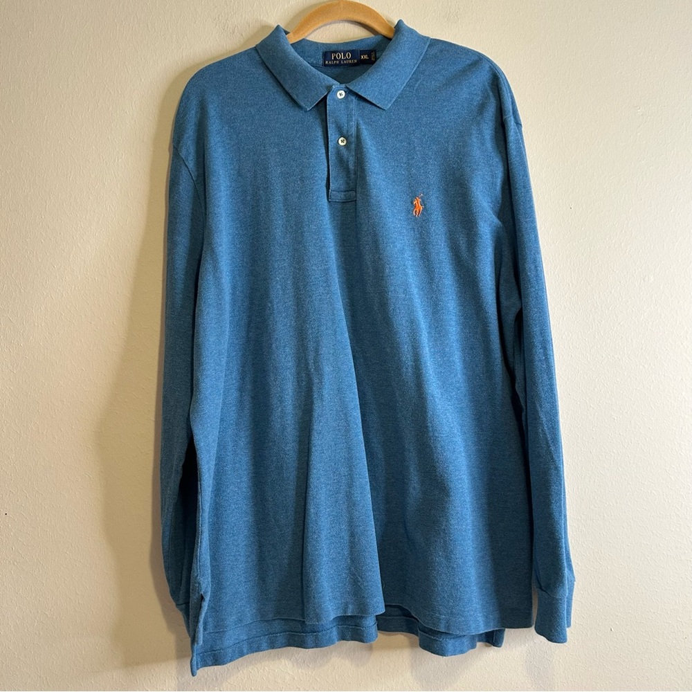 Polo‎ Ralph Lauren long sleeve polo blue 100% cotton size XXL